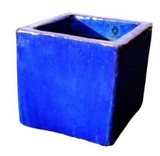 Vaso quadrato fioriera blu