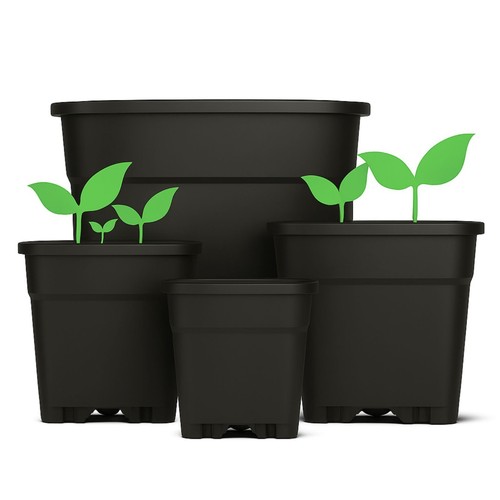 Vaso fiori quadrato nero - vaso,